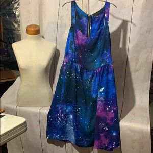 Galaxy tank dress plus pinafore overalls space 3x